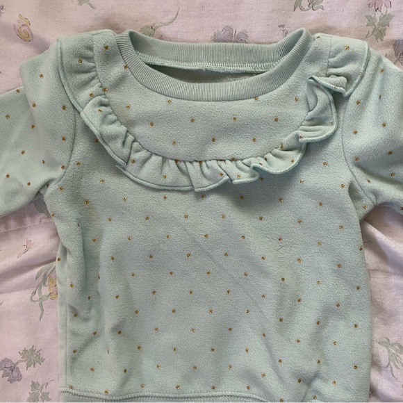 Carters Child of Mine Mint Ruffled Polka Dot Sweater - Picture 8 of 9